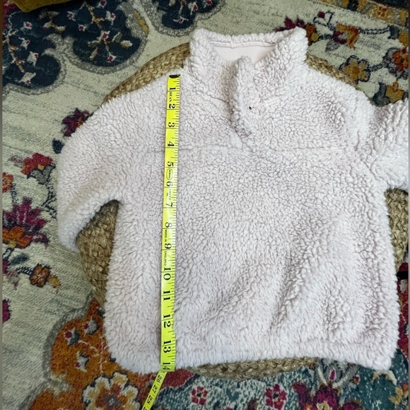 OshKosh pale pink fleece pullover SZ 3T. Snap high neck. Elastic waist - Picture 4 of 10